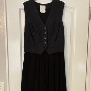 Black vest and skirt dress